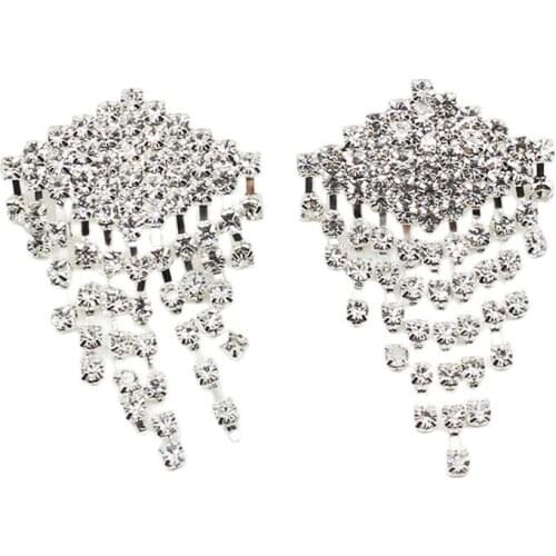 1PCS Mix Size Cheap Rhinestone Brooches Buttons DIY Handwork Sewing Clothing Decor Silver Gold Diamond Button Accessories