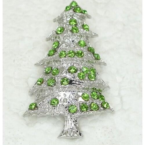 Rhinestone Christmas tree Pin brooches C097 K
