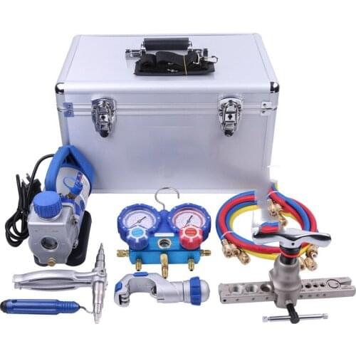 WK-7P Air Conditioning Refrigeration Installation and Maintenance Tool Vacuum Pump Flare Pressure Gauge Refrigeration Tool Set