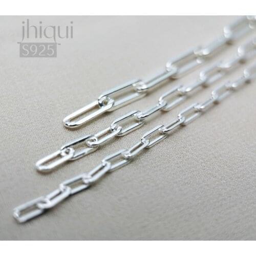 2.5/3/3.5mm 50CM 925 Sterling Silver Chain for DIY Bracelet Necklace Fine Jewelry Finding