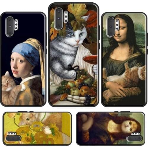 Funny Cat Art Aesthetics For Samsung Galaxy S21 Ultra S20 FE S10 Plus S8 S9 S10E Phone Case For Note 20 10 9 Cover