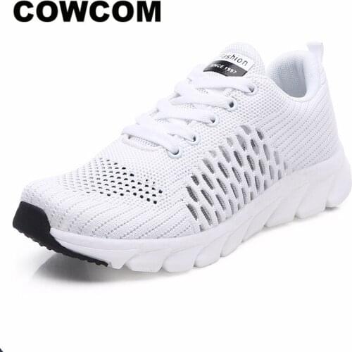 COWCOM Womens Ladies Shoes Casual Sport Shoes Men 2021 Scales Lines Breathable Comfort Lace Female Shoes LCH