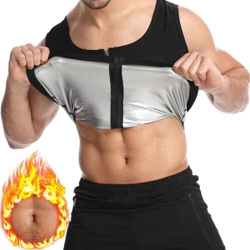 Sauna Effect Men Women Body Shaping Vest Sweet Sweat Zipper Corsets Sports Fitness Body Slimming Fat Burning Shapewear Top Vests