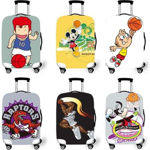 Elastic Luggage Protective Cover Case For Suitcase Protective Cover Trolley Cases Covers 3D Travel Accessories basketballPattern