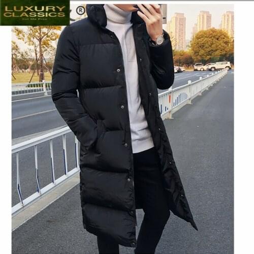 Jakcet Men Long Winter Parka Hombre Fashion Men Clothes 2021 Korean Thick Warm Coat Black Casaco Masculino Hiver 18LW1235