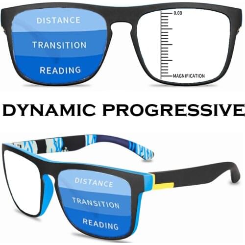 Classic Fashion Oversized Progressive Multifocal Reading Glasses Spectacles See Near or Far Add +75 +100 150 200 to +4
