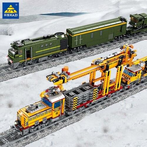 City Electric Train Series Building Blocks Railway Track Laying Machine Intercontinental Ballistic Missile Train Kids Toys Gift