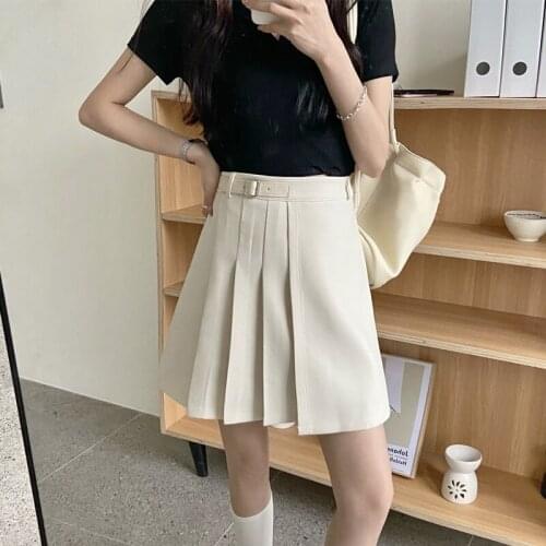 Summer Fashion Womens High Waist Pleated Skirt Cute Kawaii A-line Mini Skirts
