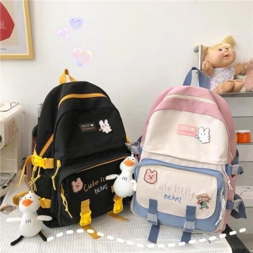 2021 New Harajuku Cute Womens Backpack Summer New All-match Student School bag Nylon Waterproof Travel School Backpack