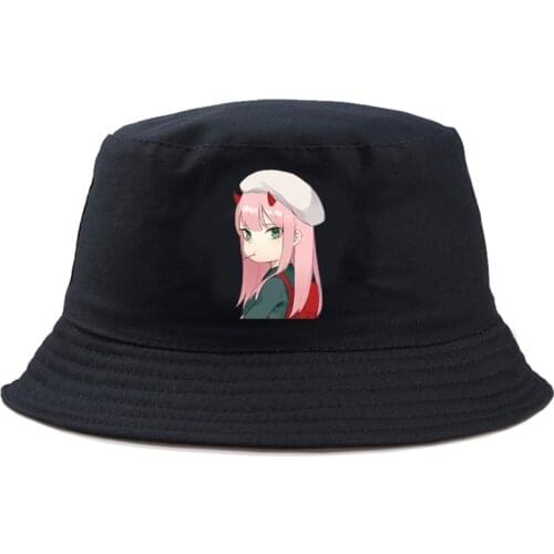 Fashion Bucket Hat Darling In The FranXX Printed Sun Hat Casual Graphic Summer Anime Unisex Panama Cap Design Outdoor Fisherman
