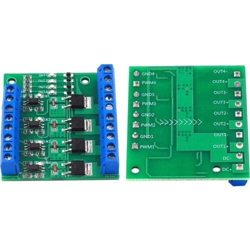 Amplifier Optocoupler Module Isolation 4-Channel MOS PLC Amplifier Board PWM 3-20V to 3.7-27V 10A Optocoupler Isolation