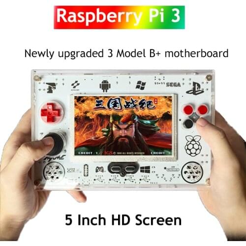 Official Original Raspberry Pi 3 Model B+ Upgrade Motherboard RAM 1G+6G 4 Core CPU 1.2Ghz 5 Inch Handle Game Console Retro Games