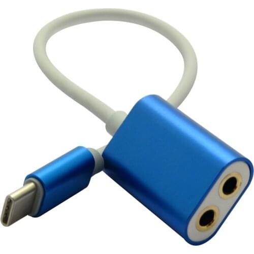 Wholesale Type C to 2PCS 3.5mm Audio Cable Headphone Stereo Connector Audio Microphone Cables
