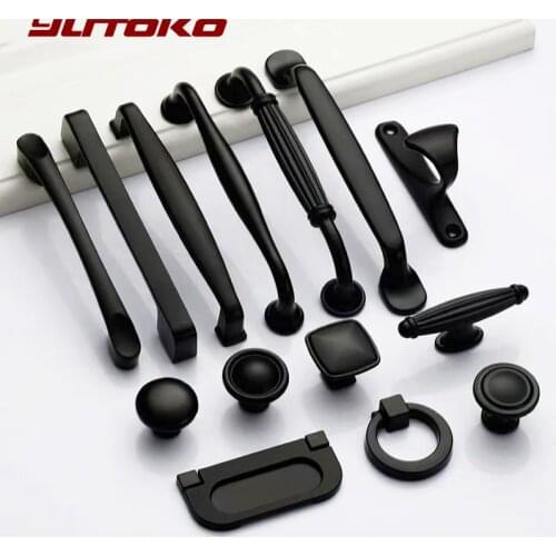 YUTOKO Black American Cabinet Handles for Furniture Cabinet Knobs and Pulls Handles Kitchen Handles Drawer Knobs Cabinet Pulls