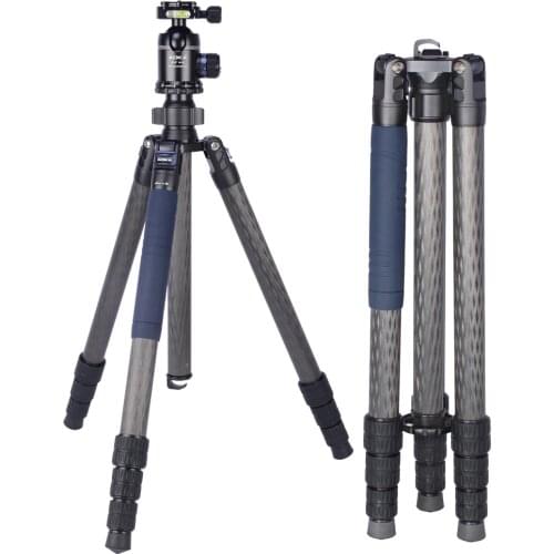 AOKA AK324C loading 22kg height 1680mm professional travel video digital carbon fiber tripod camera tripod with KK44 ball head