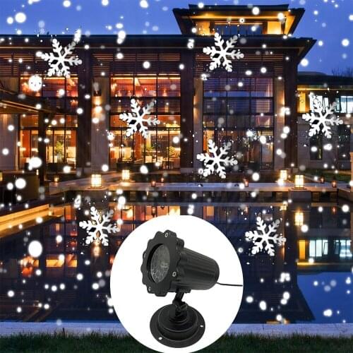 Led Christmas Lights Outdoor Snowfall Projector Light With Remote Control Wall Washer Spotlight Decorations For Home Party