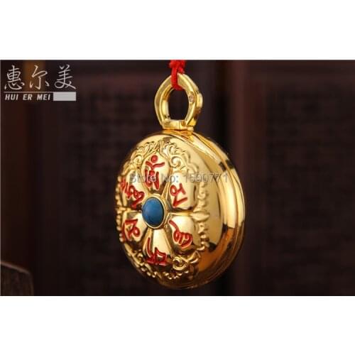 Tantra Tibetan- style alloy mantra prayer wheel Gaudencio box pendant exquisite workmanship