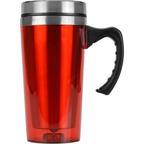 Sas Vacuum Lid and Handle Stainless Steel Tea Coffee and Camping Thermos, Cup Thermos 500 ml Red