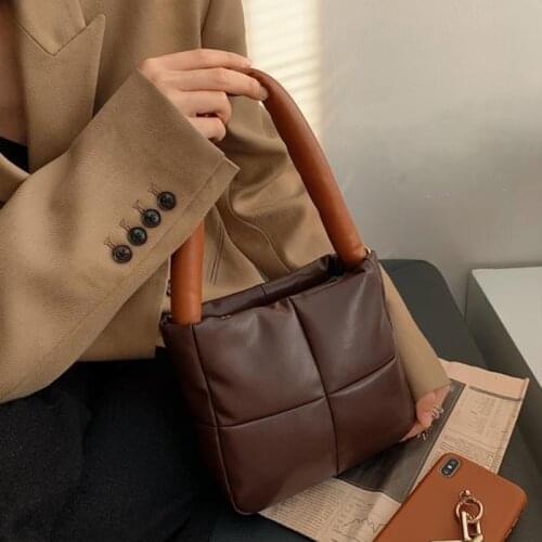 Vintage Soft Space Cotton Luxury Baguette Bag for Women 2021 New Lingge Shoulder Bags Fashion Designer Mini Flap Purses Handbags