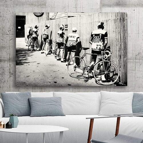 Canvas Decorative Black and White Bicycle Cyclist HD Print Bike Vintage Photo Poster Gift for Bathroom Decor Men Peeing Pissing