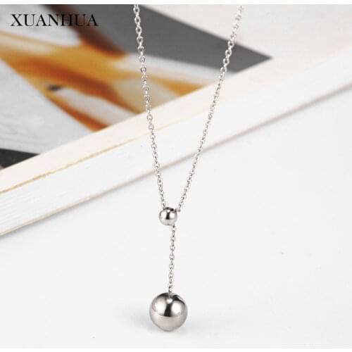 XUANHUA Steel Ball Pendant Necklace Stainless Steel Jewelry Woman Vogue 2019 Jewelry Accessories Wholesale Lots Bulk