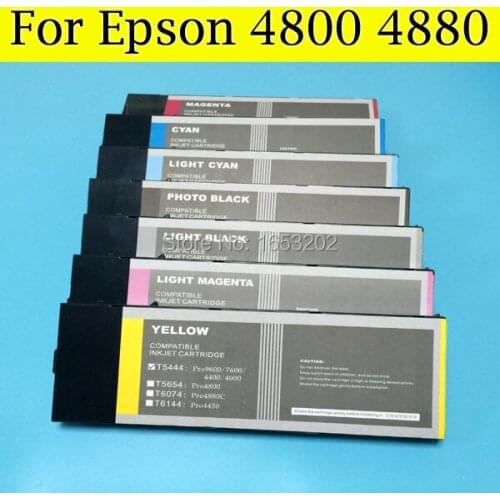 1 Set Refill Full Pigment Ink Cartridge T5651-T5657 T5659 For Epson 4800 With Show Ink Level Resettable Chip