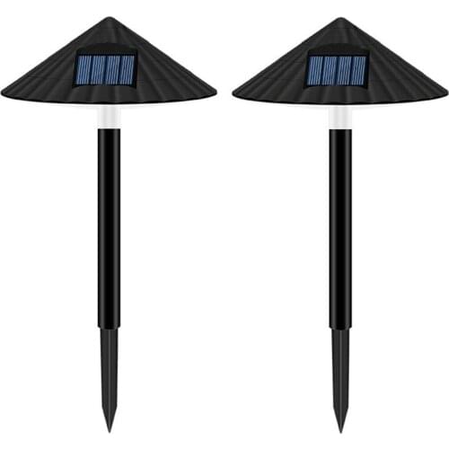 2PC IP55 Solar Pathway Light Mushroom Wireless Outdoor Garden Light Auto ON/Off for Walkway,Yard(Warm or White)