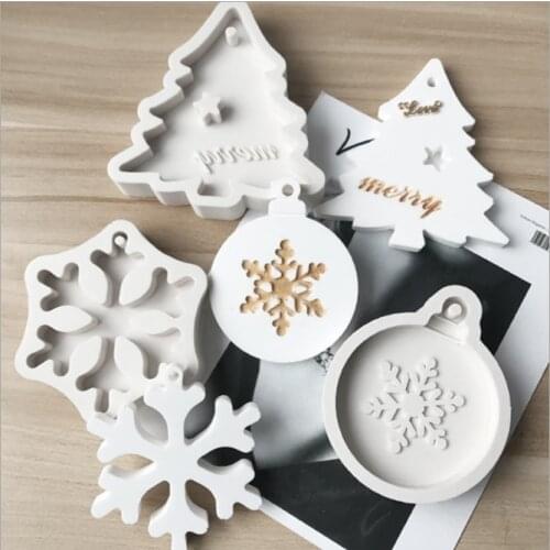 3 Styles Christmas Tree Snowflake BellSilicone Mold Cake Decoration Fondant Sugarcraft Tools Silicone Mould Gumpaste Candy