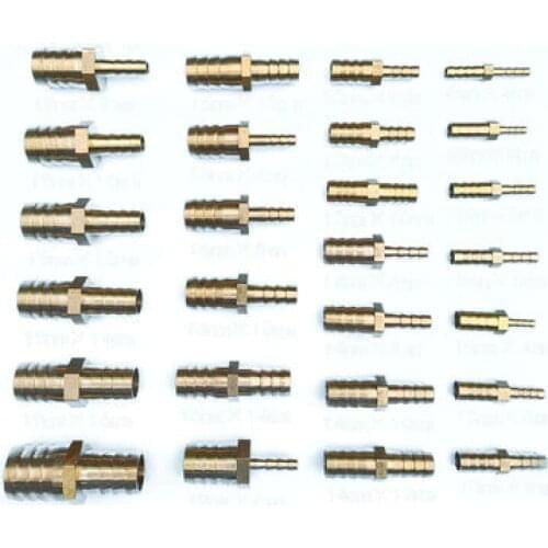 4/6/8/10/12/14/16mm to 6/8/10/12/14/16/18/19mm Metric Male Thread Brass Pipe Fitting Coupler Connector Adapter Splicer