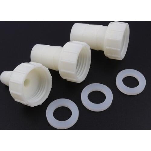 5pcs G1/2 Female Thread To 4~20mm PE Straight Connectors Drip Irrigation Aquarium Fish Tank Air Pump Hose Joints+Silicone Gasket