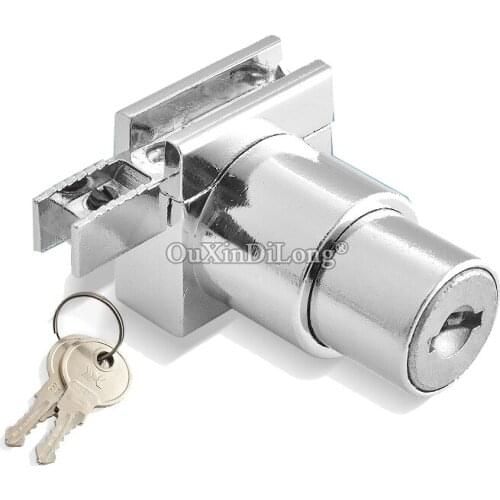 Free Shipping 5PCS Sliding Glass Cabinet Locks Jewelry Showcase Display Glass Cabinet Door Locks for 5~8mm Glass