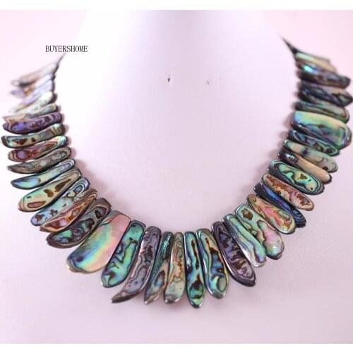 Free Shipping Jewelry Natural Blue New Zealand Abalone Shell Necklace 20" 1Pcs E394