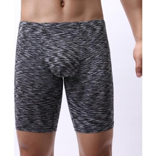 New Mens Boxers Underwear Men Long Boxer Male Slip Panties Sexy Long Leg Man Underpants Comfortable Cotton Boxershorts