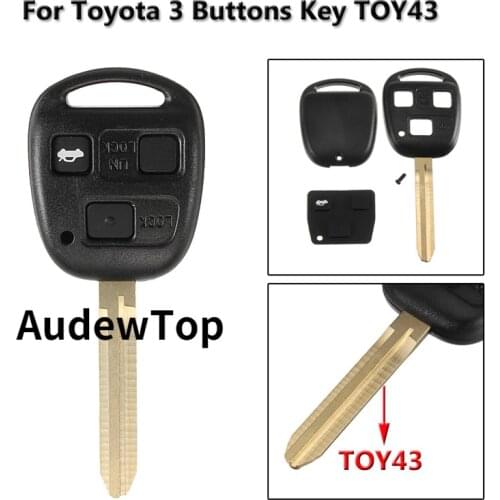 2Pcs 3 Buttons Car Remote Key Case Fob Cover Button Key Ignition System Case Car Key Shell For Toyota Avensis Corolla Yaris Rav4