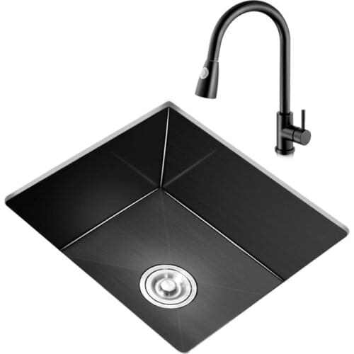 Black Nano Bar Balcony Small Sink Single Trough Package 304 Stainless Steel Kitchen Mini Wash Basin Pool Bowel Kitchen Sinks