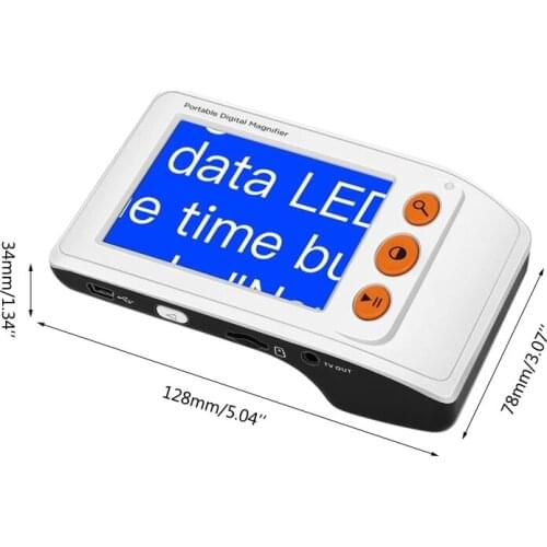 Digital Magnifier Electronic Reading Aid 3.5 inch LCD Screen for Low Vision 2-25 Times Zoom with Foldable Handle