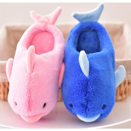 Autumn and Winter kids shoes Cotton Slippers women shoes Baby Cute Non-Slip Warm Cover Heel Indoor Parent-Child Home Slippers