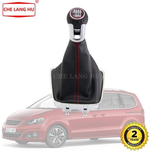 For Seat Alhambra 2011 2012 2013 2014 2015 Car-styling 6 Speed Gear Stick shift knob With Leather Boot