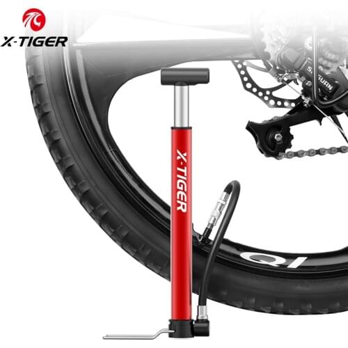 X-TIGER Bicycle Floor Pump 130Psi Pressure Pedal Aluminum Cycling Pump Air Inflator Schrader Presta Valve MTB Bike Tire Pump