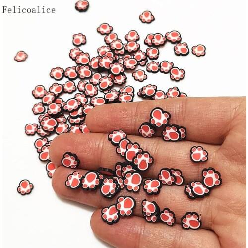 20g 8mm Hot Clay Sprinkles for Crafts Polymer Clay Cartoon Bear Claw Slices DIY Slime Accessories klei Supply