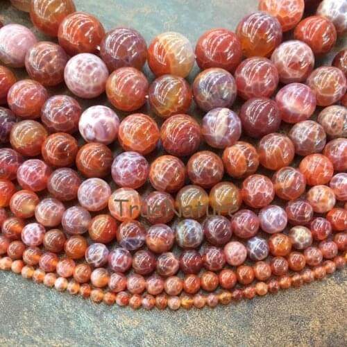 Hot Sale Polishing Round Fire Agates Loose Beads Jewelry Lighting Agates Full Strands Making Findings In 4-20 mm BE6087