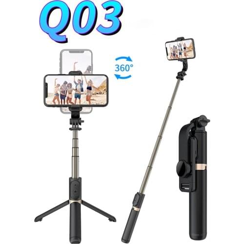 KAIQISJ Q03 Folding Bluetooth Selfie Stick Aluminum Tripod Monopod Personal Mobile Phone Accessory for iPhone Android huawei