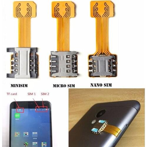 Card Extender Dual SIM Adapter Extension Cable Slot Durable For Mobile Phone Android QJY99