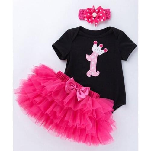 Newborn Girl Baby Clothing Dress Set Bodysuit Skirt Birthday Party Dresses Infant Girls Outfits Tutu Dress Set for Toddler Girls