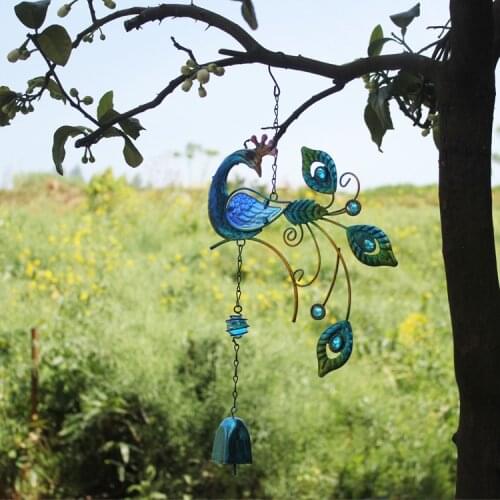 Creative Peacockind Chimes Window Balcony Hummingbird Yard Home Garden Wall Hanging Bells Ornament Campanula Crafts Suncatcher