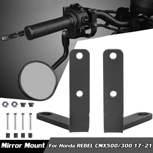 Motorcycle Rearview Mirror Mount Bracket Extend Holder Handlebar Clamp For Honda Rebel CMX 500 300 CMX500 2017 18 2019 2020 2021