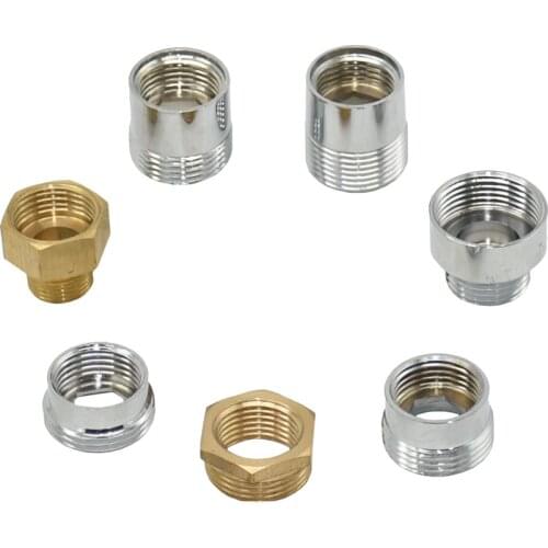 Brass 1/2" To 3/4 3/8 Thread Connector Male 1/2 3/4 3/8 Female Hose Repair Copper Fittings For Tap Shower Faucet Adapter 1pcs