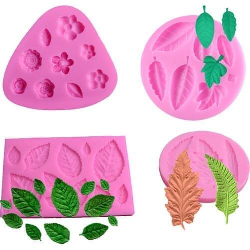Leaves Shaped 3D Fondant Cake Silicone Mold For Polymer Clay Molds Chocolate Pastry Candy Making Decoration Tools