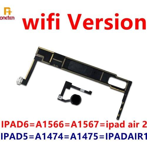 For iPad5 6 Air1 2 Motherboard Wifi Version A1566 A1567 A1474 A1475 Mainboard iPad AIR 1 Good Board Unlock ICloud Clean 16G 64G