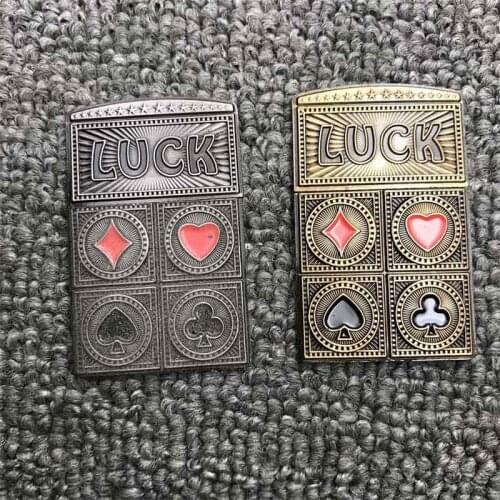 Metal Badge for Kerosene lighter Oil Lighter DIY Handmade Smoker Accessories Gadgets Decor Accessory Playing cards LUCK